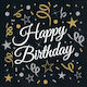Happy Birthday Χαρτοπετσέτες Μαύρες 20τμχ