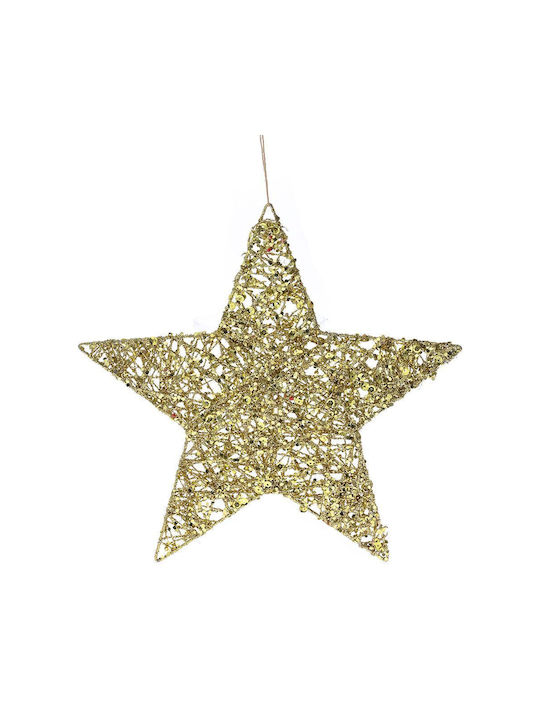 Iliadis Ornament de Crăciun Steaua Aur cu Pulbere de Aur cu Paiete 25x25buc