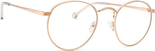 Lentiamo Giuseppe Metal Blue Light Blocking Glasses Rose Gold