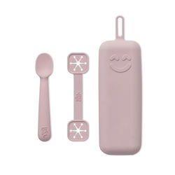 Suavinex Baby Spoon made of Silicone in Case for 6+ months Pink