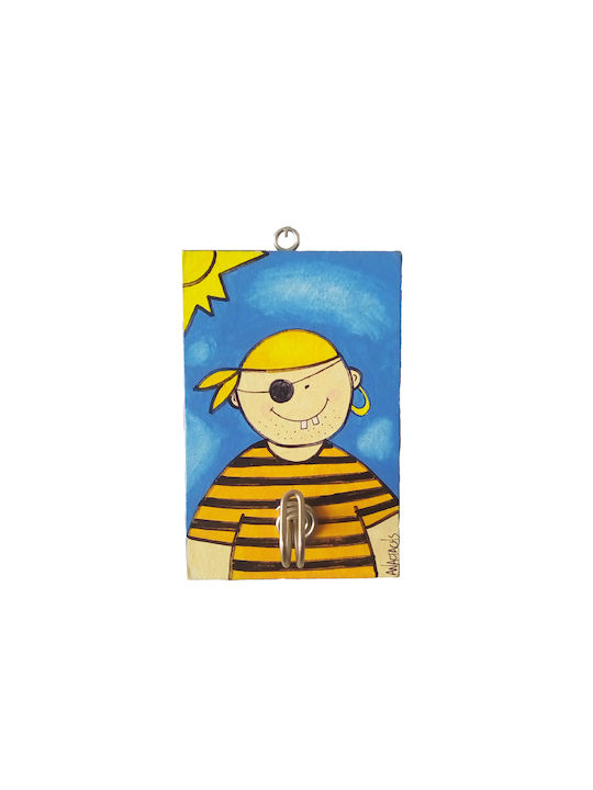 Oxygen Kids Wall Hanger Single Hook Wooden Polychrome 10x15cm