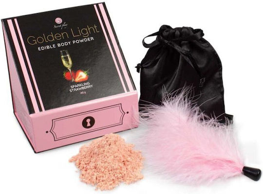 Secretplay Golden Light Ερωτικό Σετ Παιχνιδιών Kit Sparkling Strawberry Edible Powder & Feather
