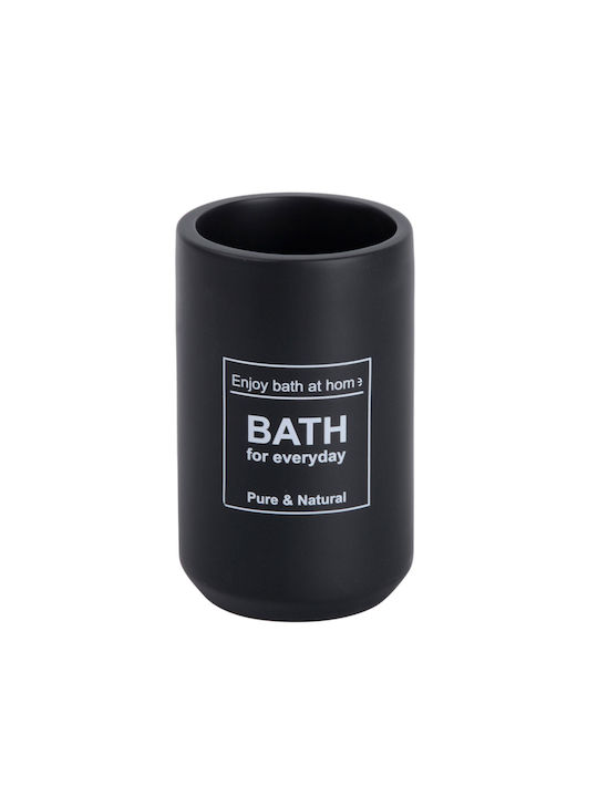 Marva Bath Επιτραπέζια Ποτηροθήκη Κεραμική Μαύρη