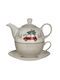 Click Christmas Teapot Porcelain Beige H14xD15cm.