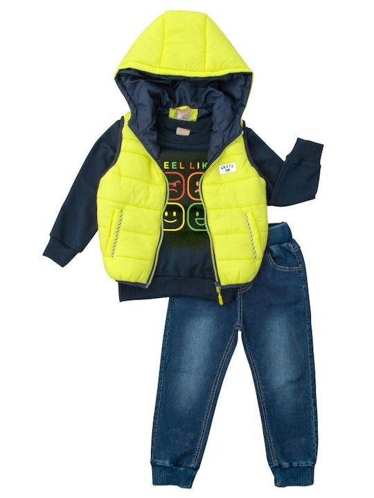 Funky Kids Set with Pants & Jacket Winter 3pcs Blue