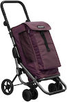 24910D3 289GOUP Fabric Shopping Trolley Burgundy