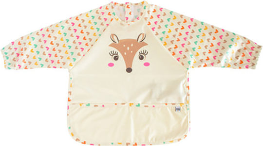 Zoocchini Αδιάβροχη Ποδιά Πλαστική με Αυτοκόλλητο Fiona the Fawn με Τσέπη & Μανίκια