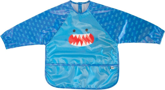 Zoocchini Αδιάβροχη Ποδιά Πλαστική με Αυτοκόλλητο Sherman the Shark με Τσέπη & Μανίκια