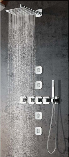 Sparke Eingebaute Wasserhähne Mischbatterie, Telefon & Duschkopf-Set für Dusche 3 Ausgänge Edelstahl Sparke Eingebaute Wasserhähne Mischbatterie, Telefon & Duschkopf-Set für Dusche 3 Ausgänge Edelstahl