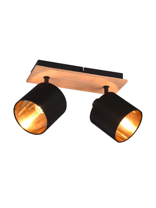 Trio Lighting Tommy Διπλό Σποτ με Ντουί E14 σε Μαύρο Χρώμα