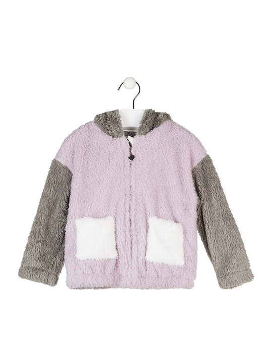 Kinder-Strickjacke Pelzige Flieder