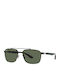Ray Ban Унисекс Слънчеви Очила с Черна Метална Рамка и Зелени Стъкла RB3701 002/71