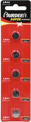 Pairdeer Alkalische Uhrenbatterien LR44 1.5V 5 Stück