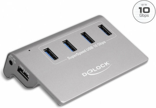 DeLock USB 3.2 5 Port Hub with USB-A Connection Gray