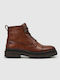 Pepe Jeans Martin Street Men's Leather Military Boots Brown