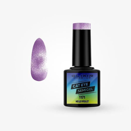 Elixir Ημιμόνιμο Βερνίκι Νυχιών 1171 Hello Violet Cat Eye 8ml