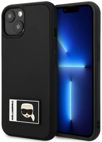 Karl Lagerfeld Ikonik Patch Umschlag Rückseite Kunststoff Schwarz (iPhone 13)