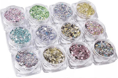 Tinsels for Nails in Various Colors 12pcs