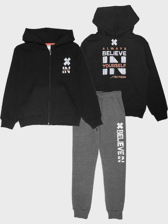 Kinder Trainingsanzüge Mit Jacke Schwarz 2Stücke