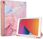 Tri-Fold Flip Cover Δερματίνης / Σιλικόνης Marble Pink (iPad 2019/2020 10.2'')