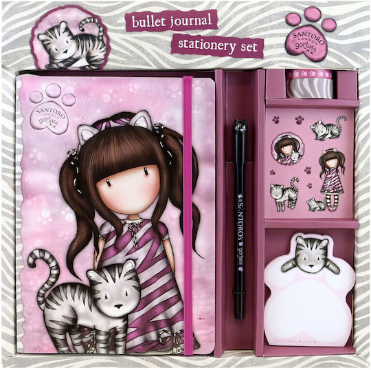 Santoro Gorjuss Ruby Wild Set de Papetărie pentru Copii cu Caiet de Notițe și Stilou