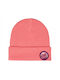 Beanie Männer Beanie mit Rippstrick in Rosa Farbe SCA-BNE-0276