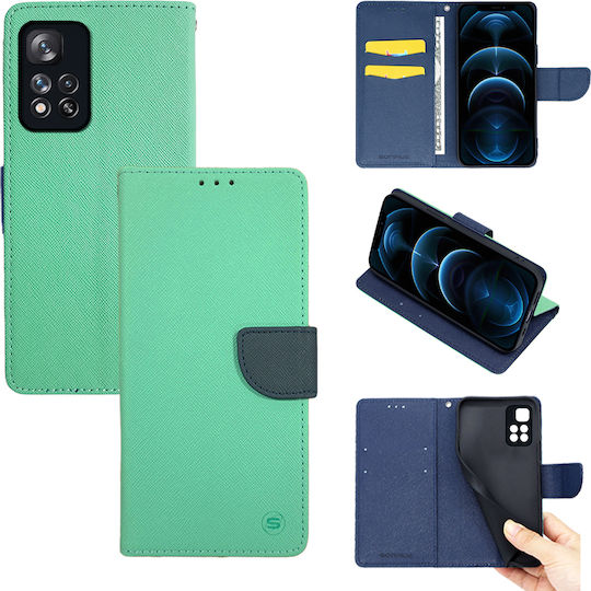 Sonique Trend Book Δερματίνης Τιρκουάζ (Redmi Note 11 Pro+ 5G)