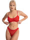 Norddiva Lingerie Unterwäsche-Set für Damen Sport-BH mit Brasilien Rot Tiffani