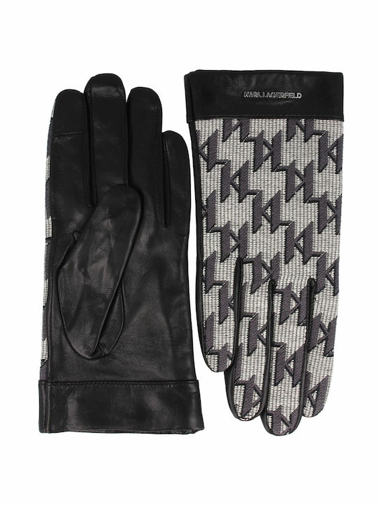 Karl Lagerfeld Black/Beige Γυναικεία Γάντια