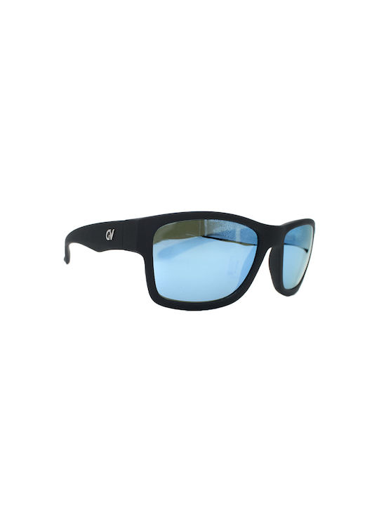 Gianni Venturi Men's Sunglasses with Black Acetate Frame and Blue Lenses GV415 01