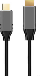 Powertech Kabel HDMI-Stecker - USB-C-Stecker 1.8m Schwarz