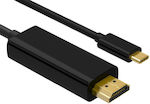Powertech Kabel HDMI-Stecker - USB-C-Stecker 1m Schwarz