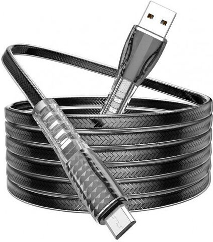 Borofone BU31 Clear Shadow Jelly 1m Stainless USB 2.0 to micro USB Cable (40594)