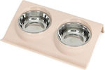 Μπολ Φαγητού & Νερού για Σκύλο σε Ροζ χρώμα 2 θέσεων των 150ml