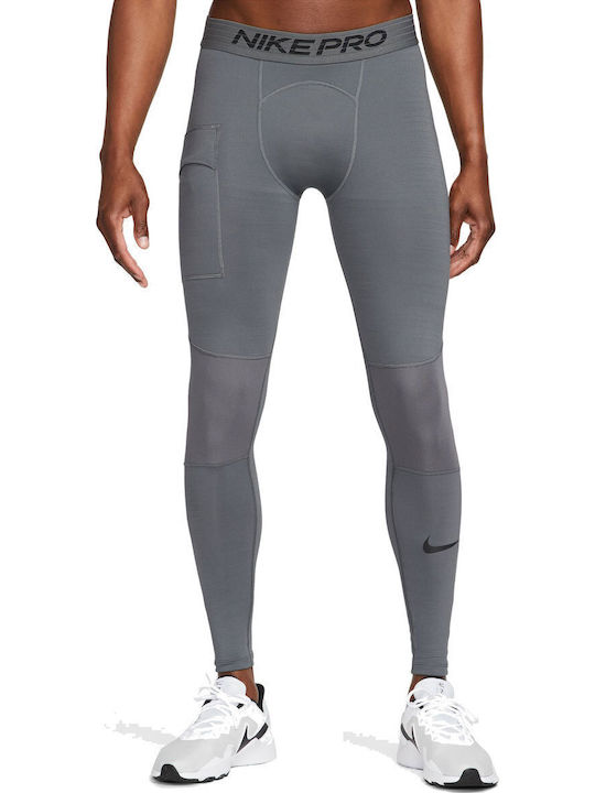 Nike Pro Warm Herren Thermo Hose Gray