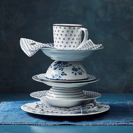 Laura Ashley Blueprint Blue Porcelain Dinnerware Set 16pcs