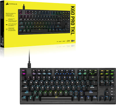 Corsair K60 Pro TKL RGB Gaming Μηχανικό Πληκτρολόγιο Tenkeyless με Corsair OPX διακόπτες και RGB φωτισμό (Ελληνικό)