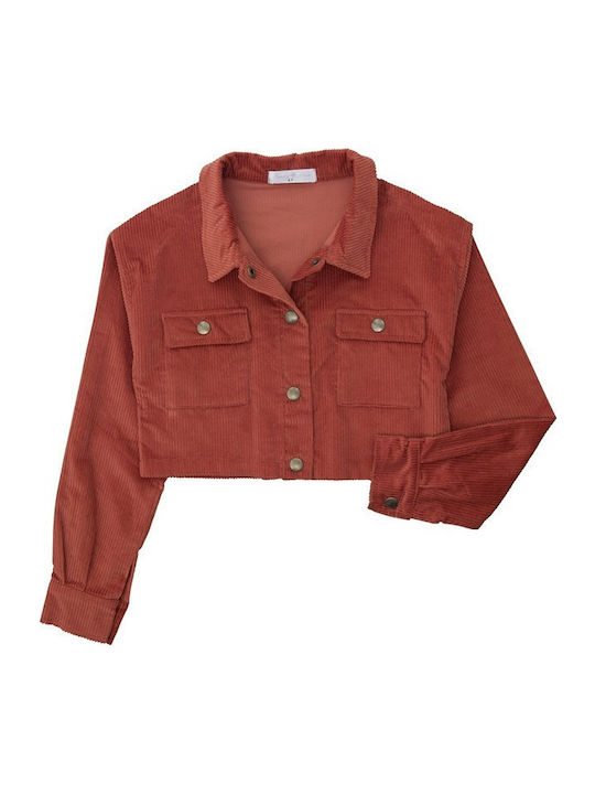 Kids One Color Shirt Long Sleeve Brown