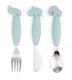 Done by Deer Baby Cutlery Set Animals made of Metal Blue 3pcs