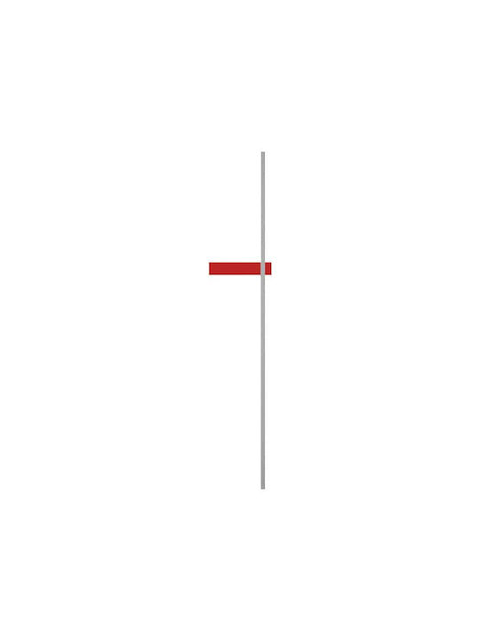 Led7 Modern Leuchte Wand mit Integrierter LED Rot 60cm