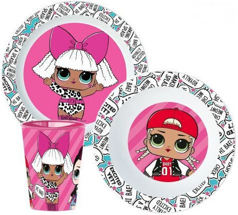 Stor Σετ Φαγητού LOL Surprise από Μελαμίνη Ροζ 3τμχ
