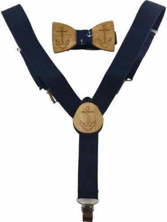 Bonjour Bebe Set Papion cu bretele Albastru marin
