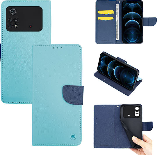 Sonique Trend Wallet Piele artificială Ciel / Dark Blue (Poco M4 Pro)