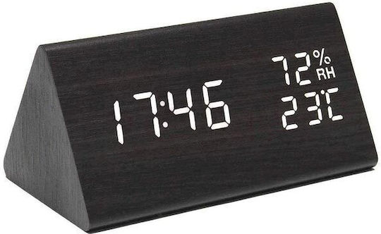 Tabletop Digital Clock LCD with Alarm Clock Black AT000100254