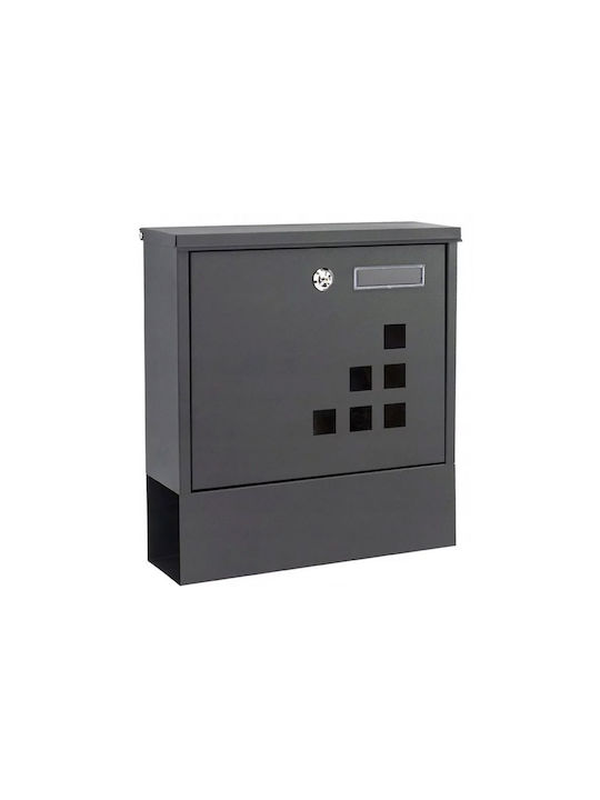 Outdoor Mailbox Metallic in Gray Color 30.5x9.6x33.5cm