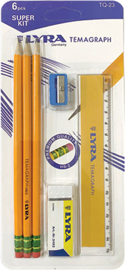 AGC Pencil Set with Eraser Yellow