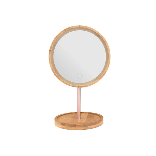 Estia Καθρέπτης Μακιγιάζ Επιτραπέζιος Bamboo Essentials με Φως 18x30cm Bamboo