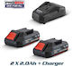 Bormann Set 2 Tool Batteries Lithium 20V Capaci...