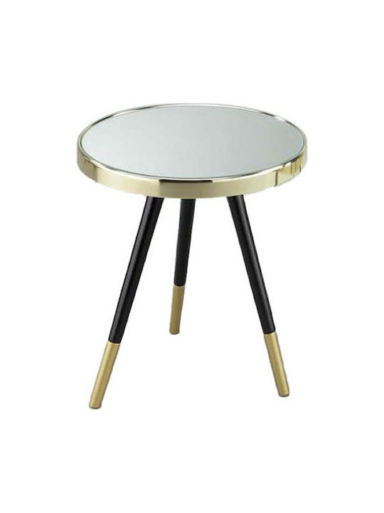 Round Glass Side Table Gold L42.5xW42.5xH48cm