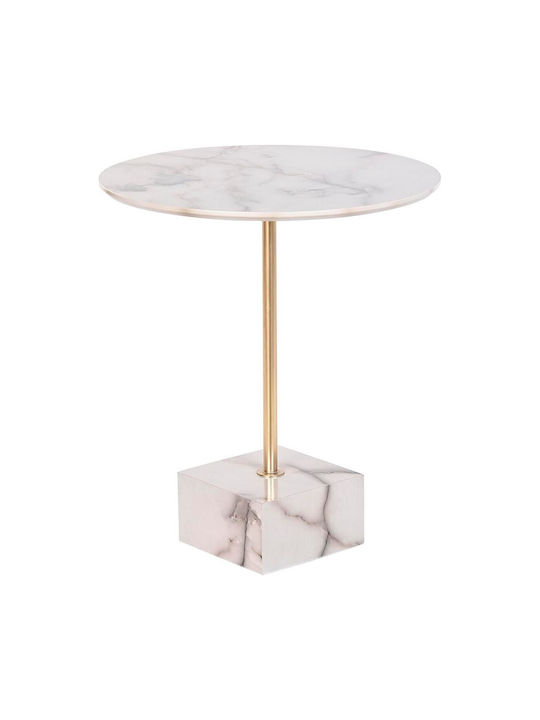 Round Metal Side Table Beige L45xW45xH50cm